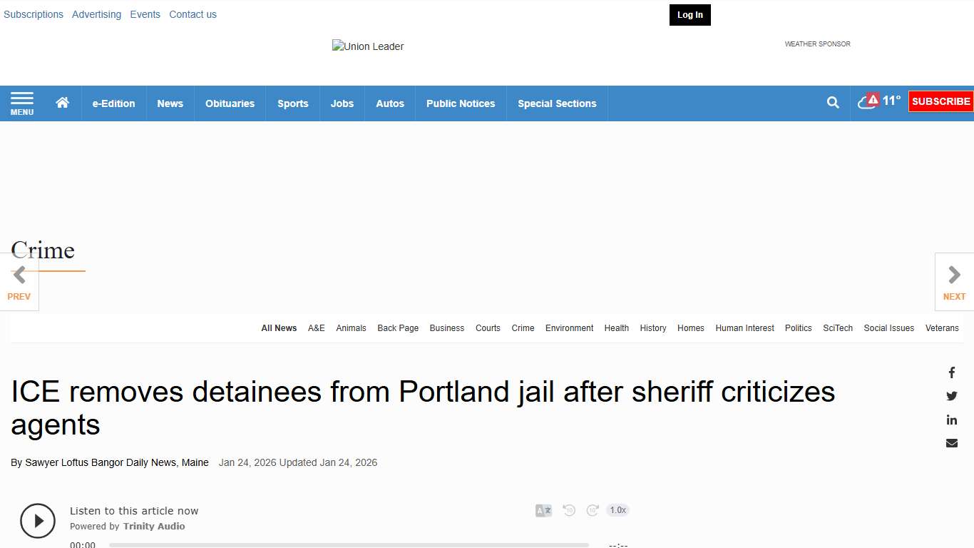 ICE removes detainees from Portland jail after sheriff criticizes agents Crime unionleader.com
